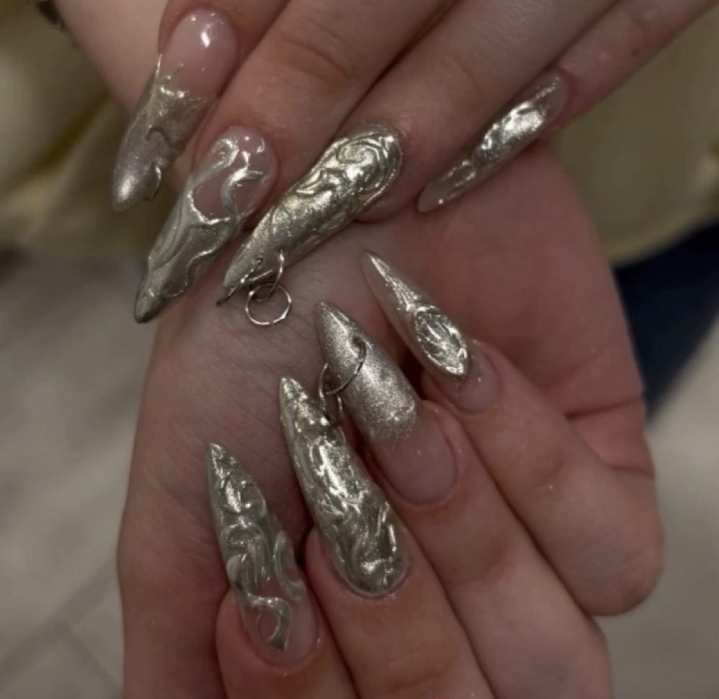 A finished nail set — subject of much discussion
