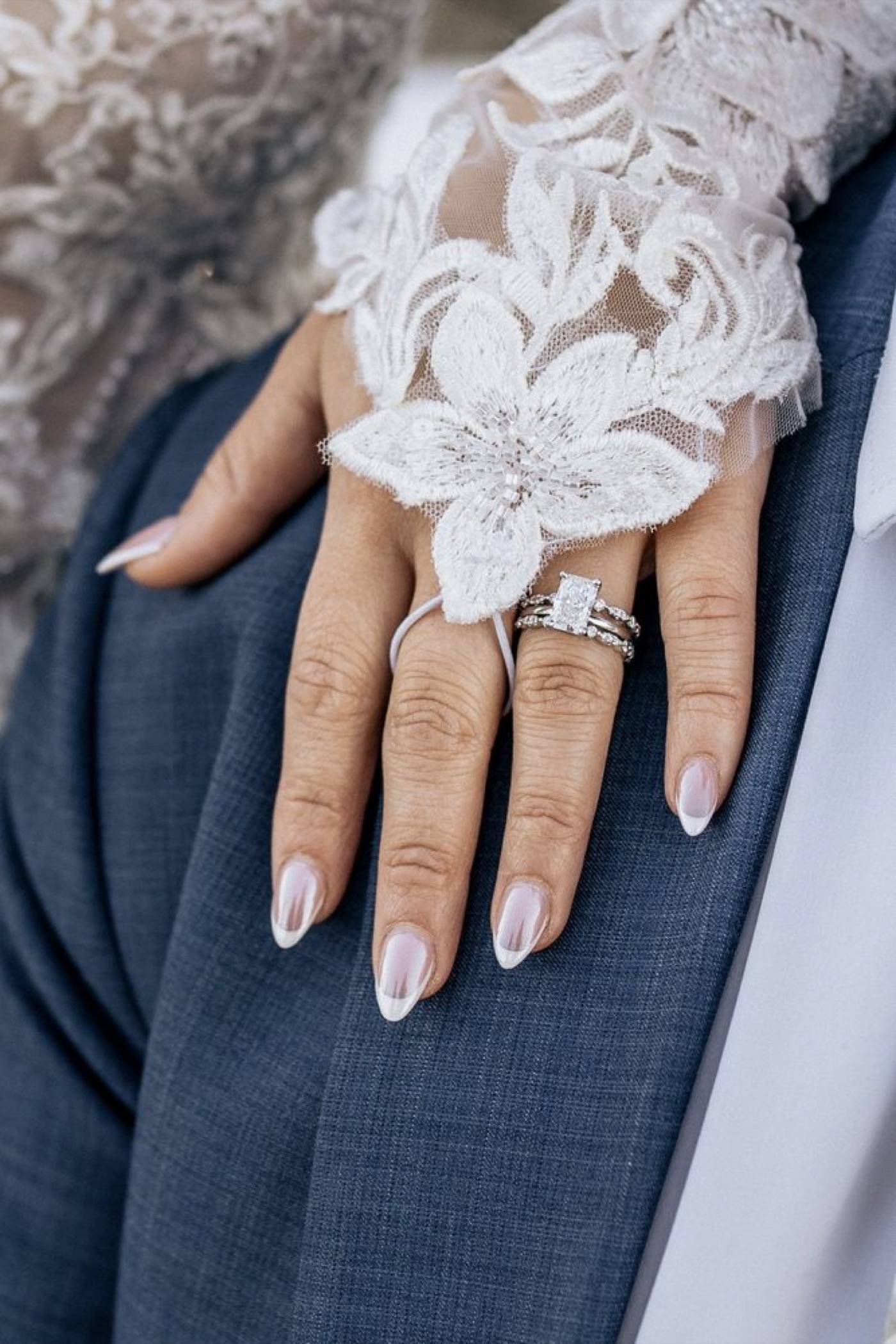 Bridal French manicure by an LA salon